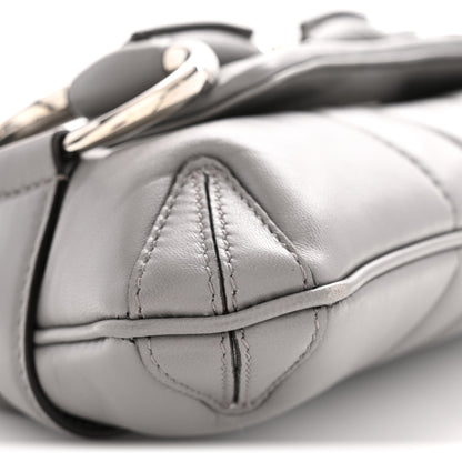 Gucci Nappa Vertical Matelasse Small Maxi Horsebit Chain Shoulder Bag Gray 9 of 10