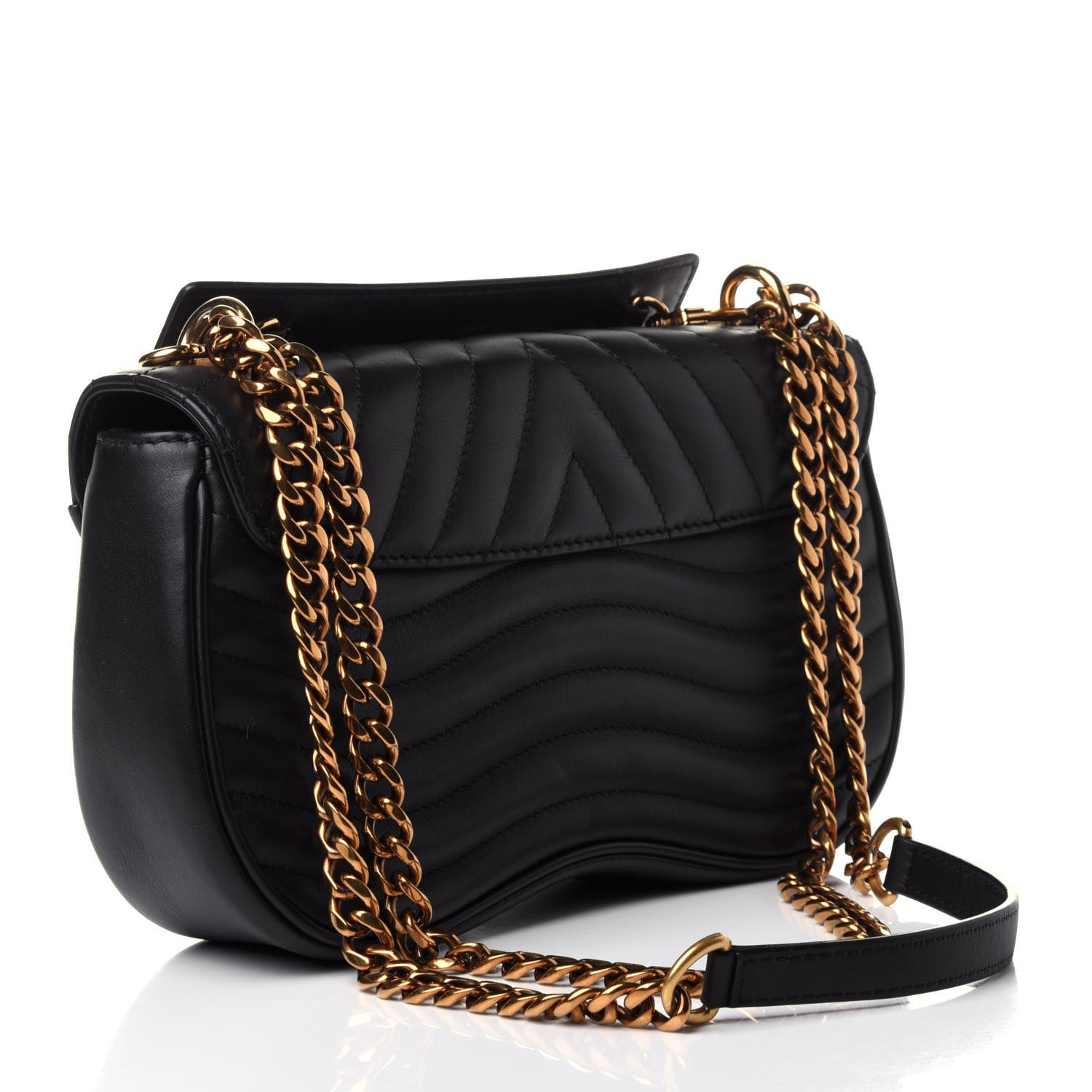 Louis Vuitton Calfskin Love Lock New Wave Chain MM Black 2 of 4