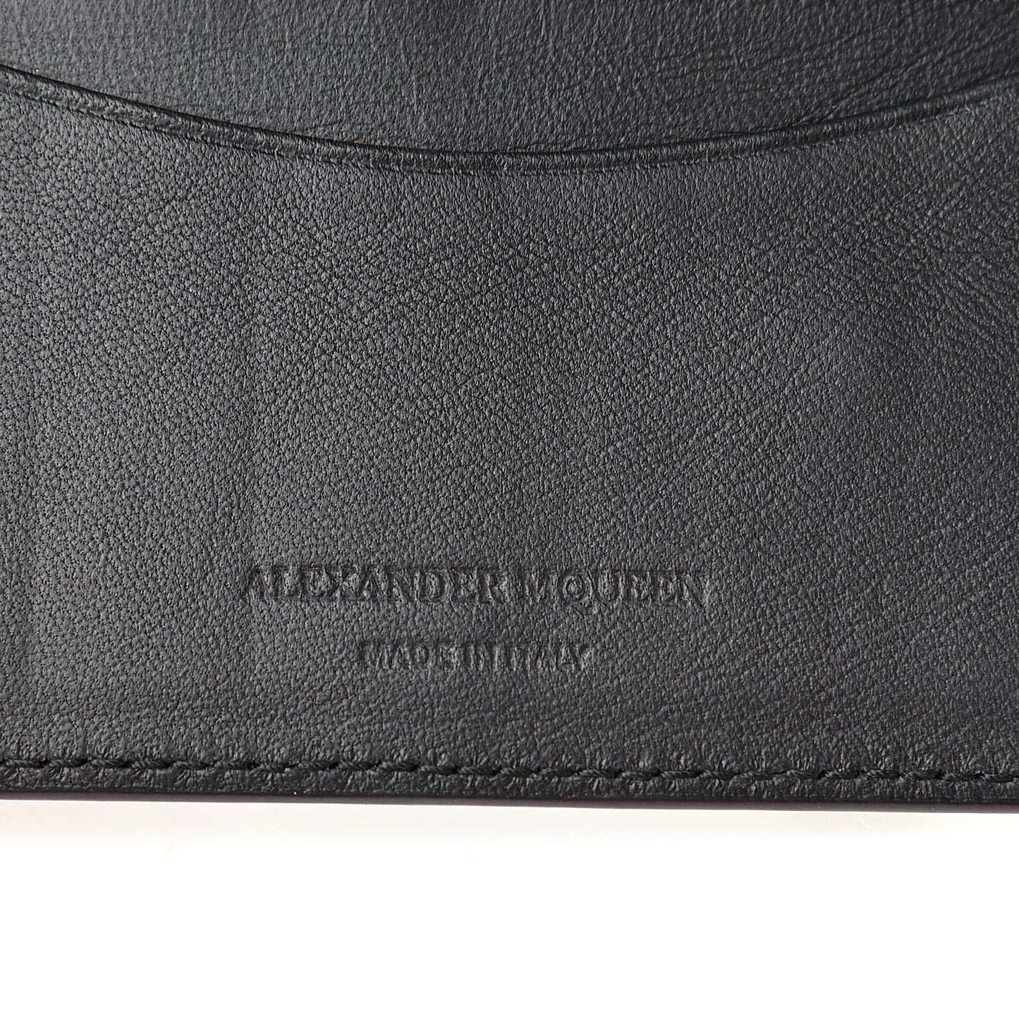 Small Grained Calfskin Skull Pocket Organizer Amaranth