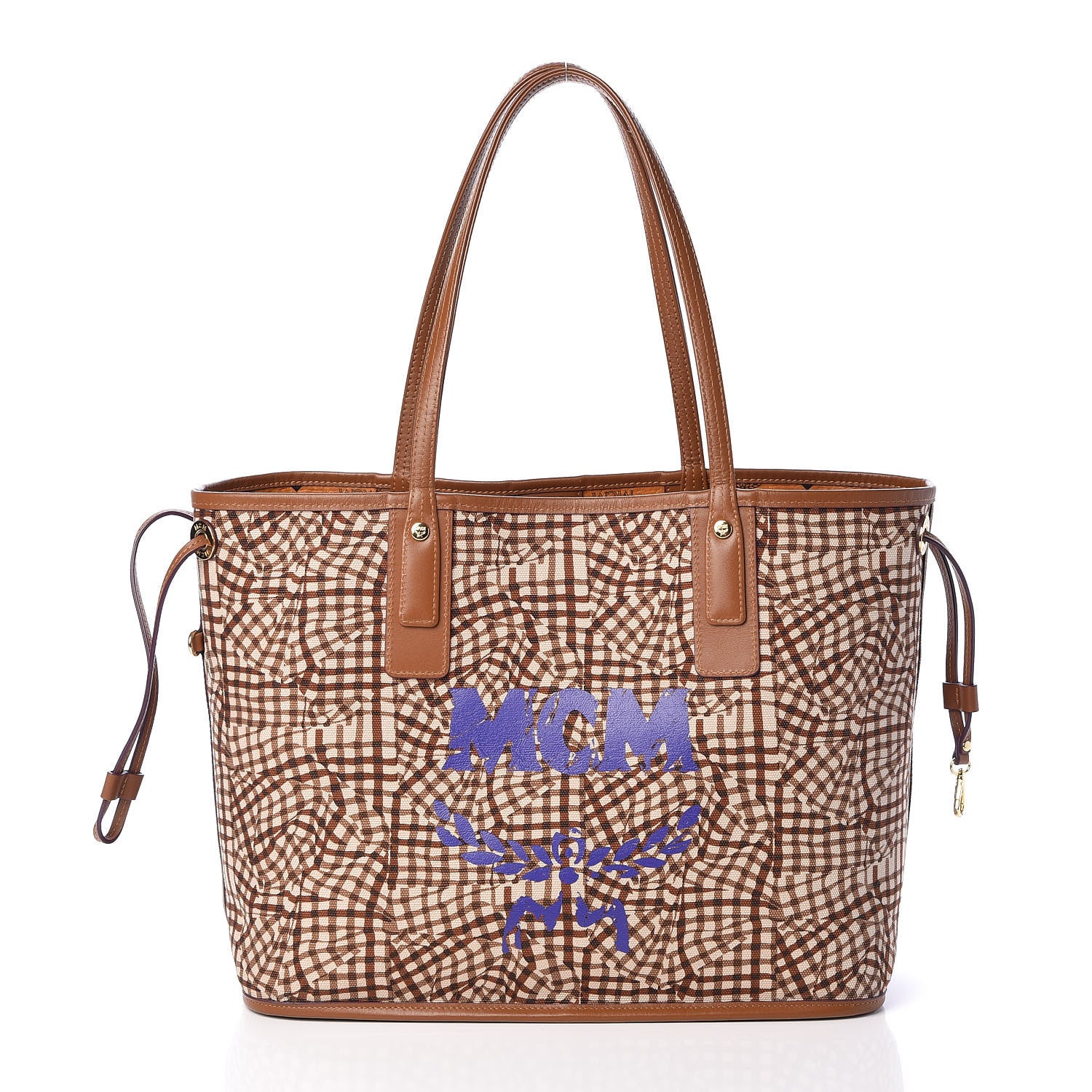 MCM Visetos Medium Liz Reversible Shopper Tote Cognac 4 of 13