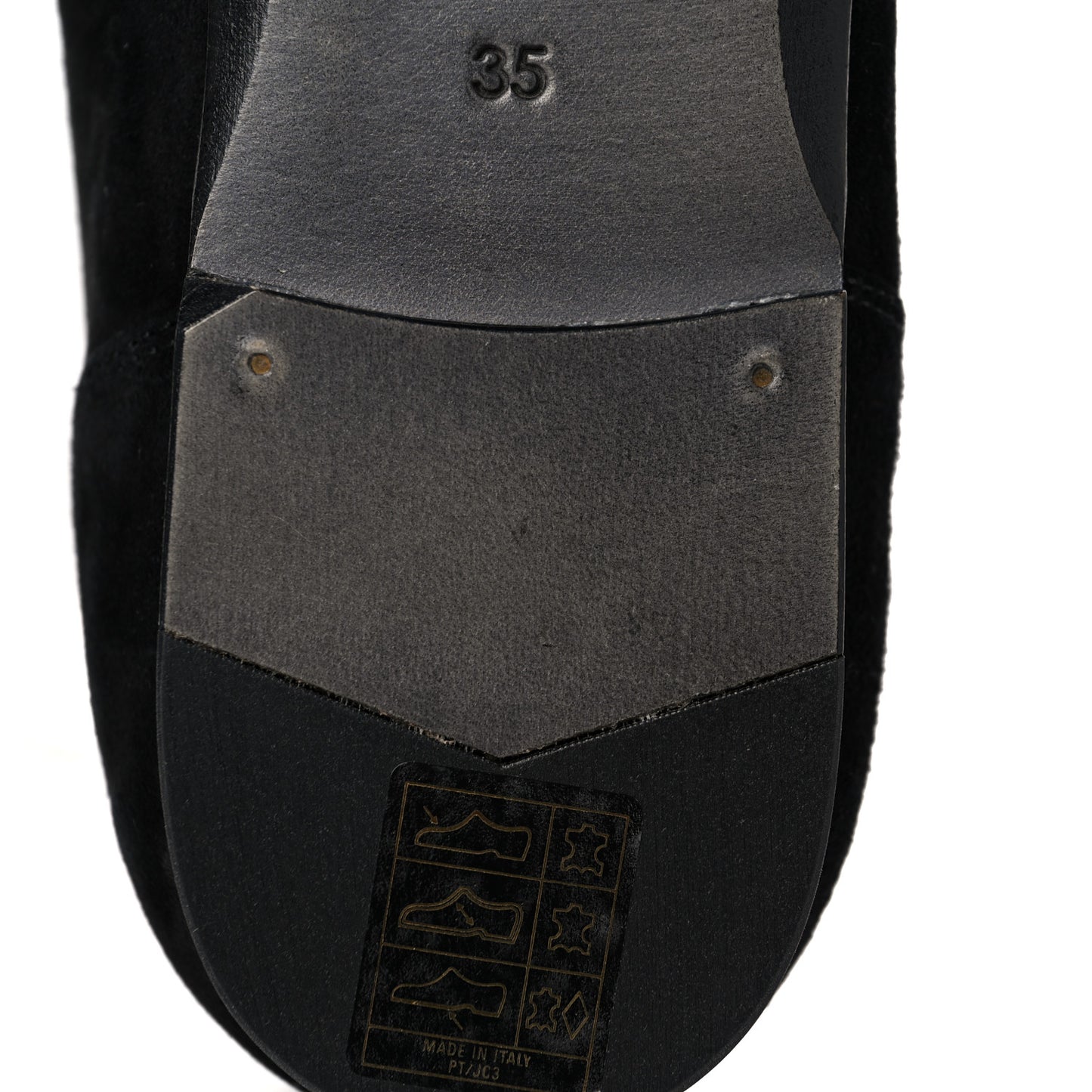 Suede Crystal Mani Flat Loafer 35 Black