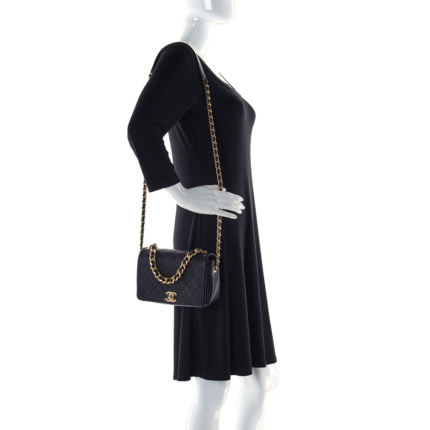 Chanel Caviar Quilted Small Fashion Therapy Flap Bag Black 2 of 9