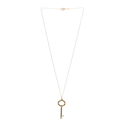 Tiffany 18K Yellow Gold Small Oval Key Pendant Necklace 3 of 5