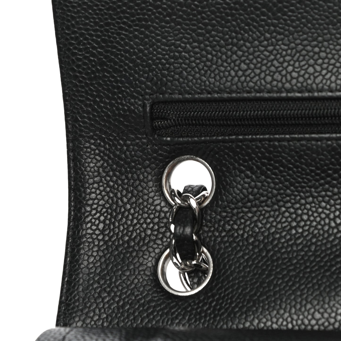 Caviar Quilted Medium Double Flap Black