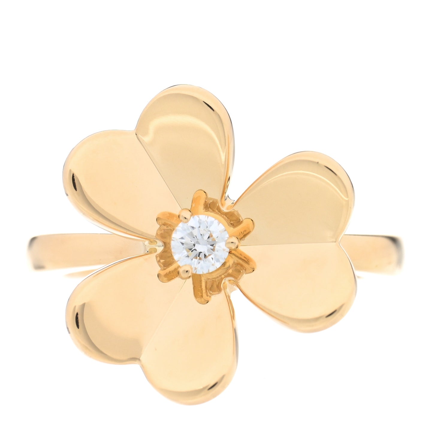 18K Yellow Gold Diamond Small Frivole Ring 49 4.75