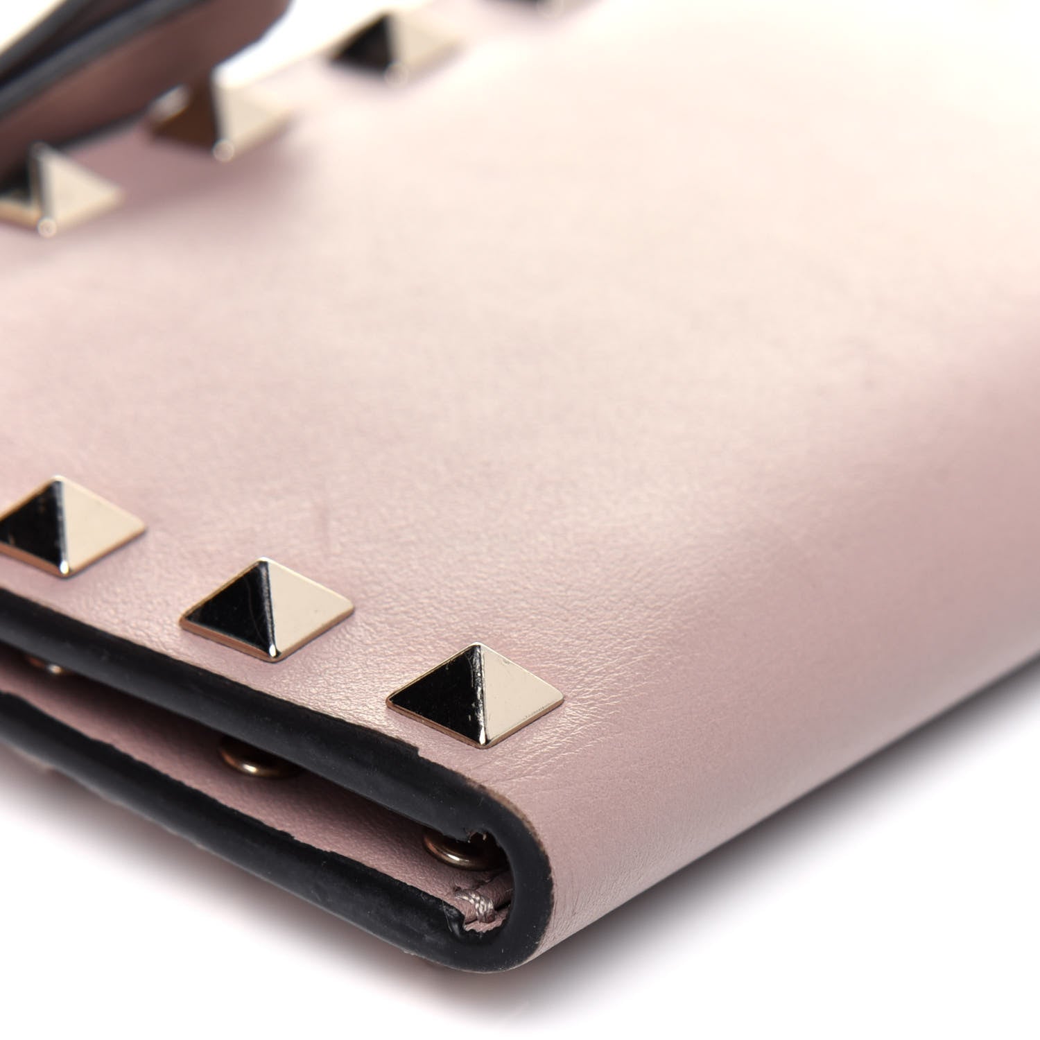 Valentino Garavani Calfskin Rockstud Bi-Fold Wallet Poudre 12 of 13