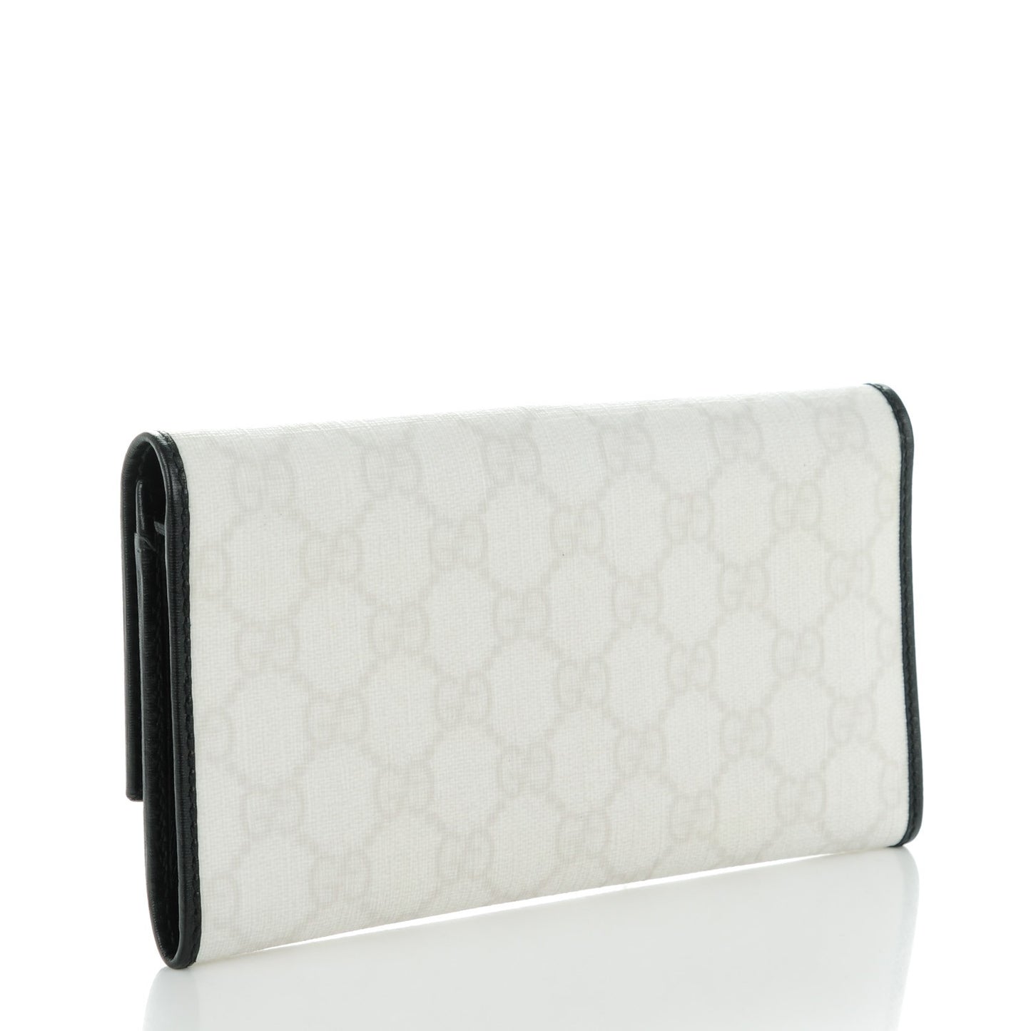 GG Plus Monogram Joy Continental Flap Wallet White Black