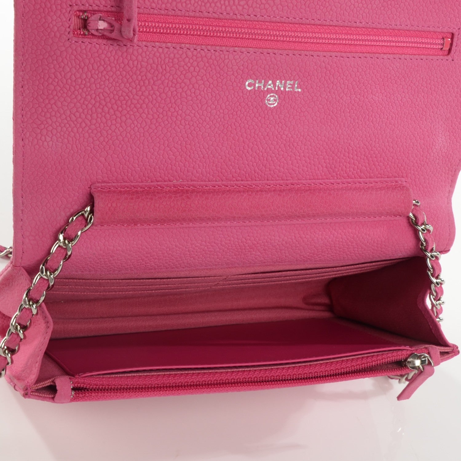 Chanel Iridescent Caviar Quilted Wallet on Chain WOC Pink 5 of 8