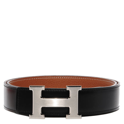 Hermes Box Togo 32mm H Belt Black Silver 90 1 of 8