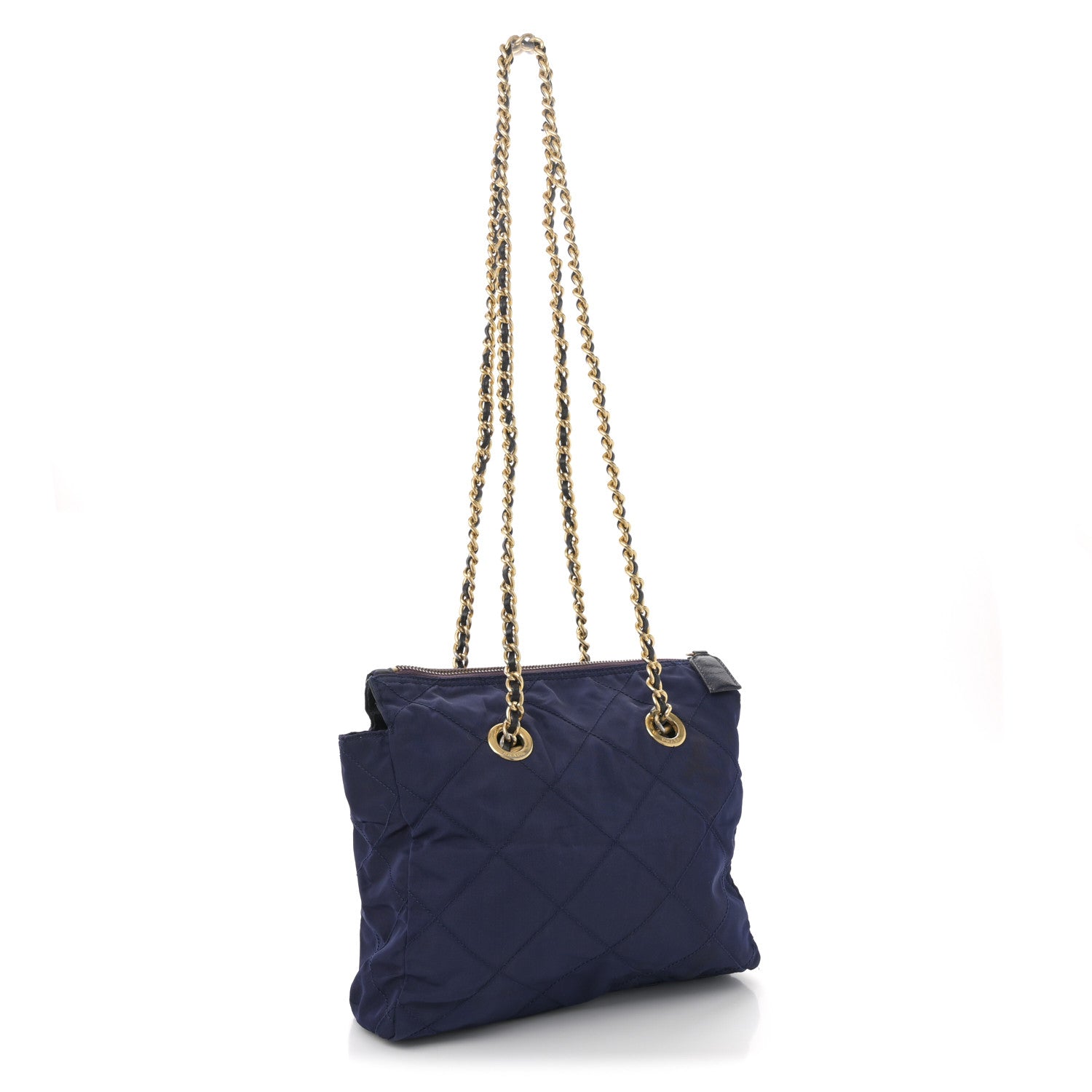 Prada Nylon Tessuto Quilted Shoulder Bag Blue 2 of 10