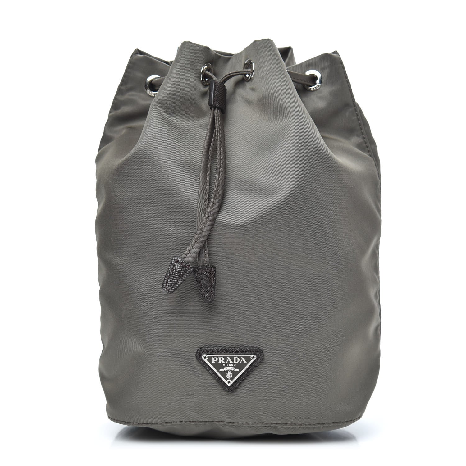 Prada Nylon Vela Drawstring Pouch Argilla 1 of 8