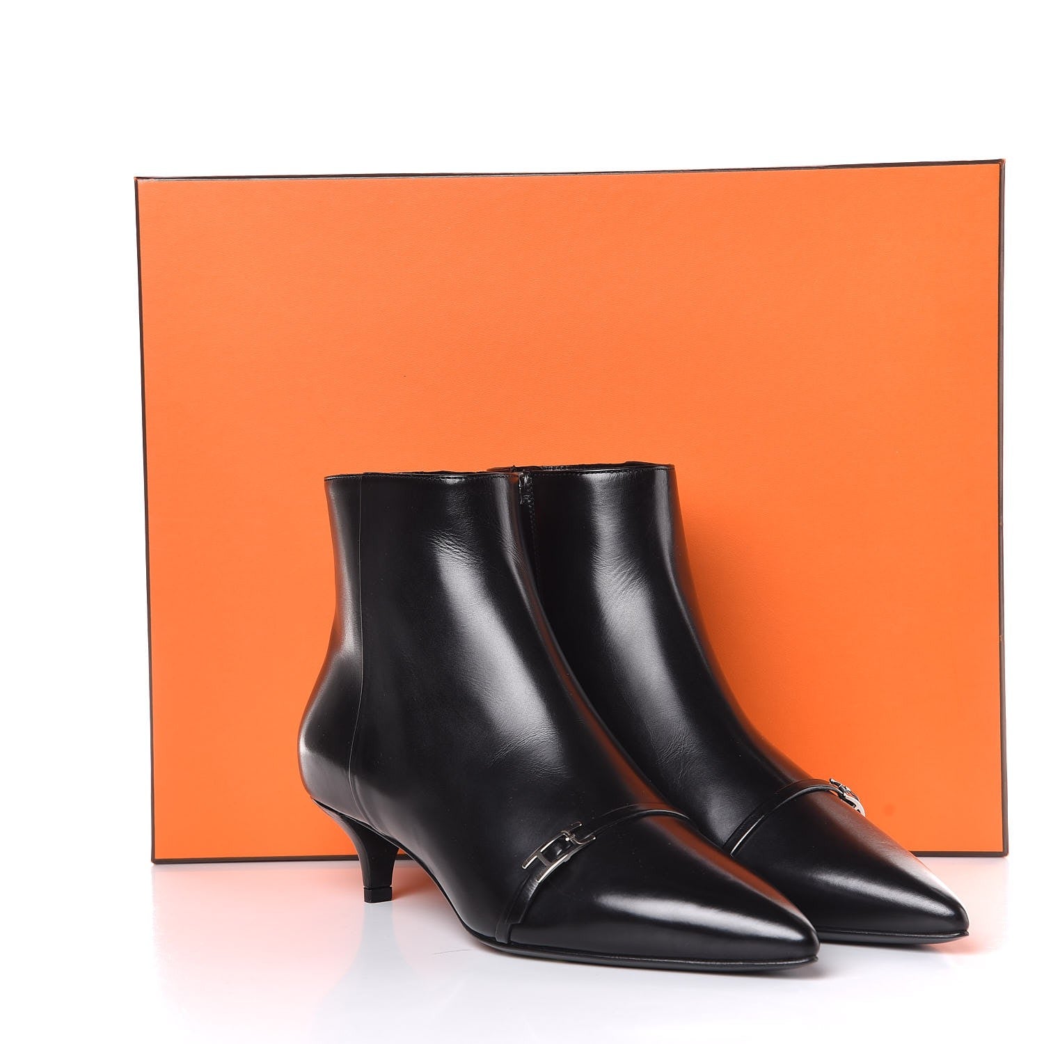 Hermes Calfskin Perrine Ankle Boots 37 Black 8 of 8
