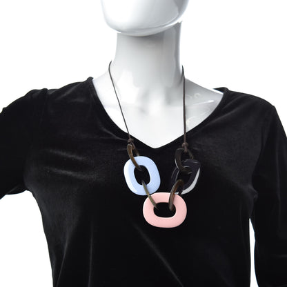 Hermes Lacquered Wood Buffalo Horn Karamba Necklace 2 of 5