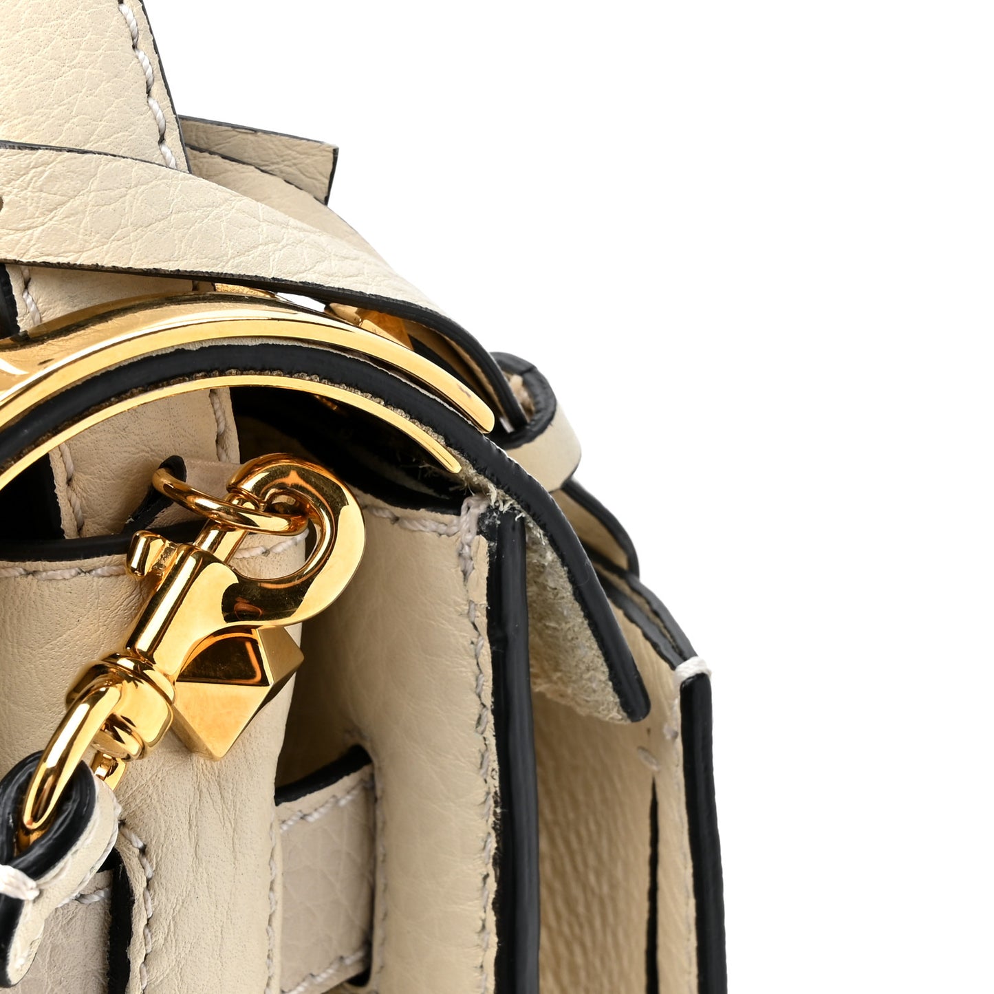 VALENTINO GARAVANI Grained Calfskin Medium My Rockstud Frame Bag Light Ivory