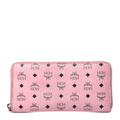 MCM Visetos Large Zip Around Wallet Pink 1 of 11