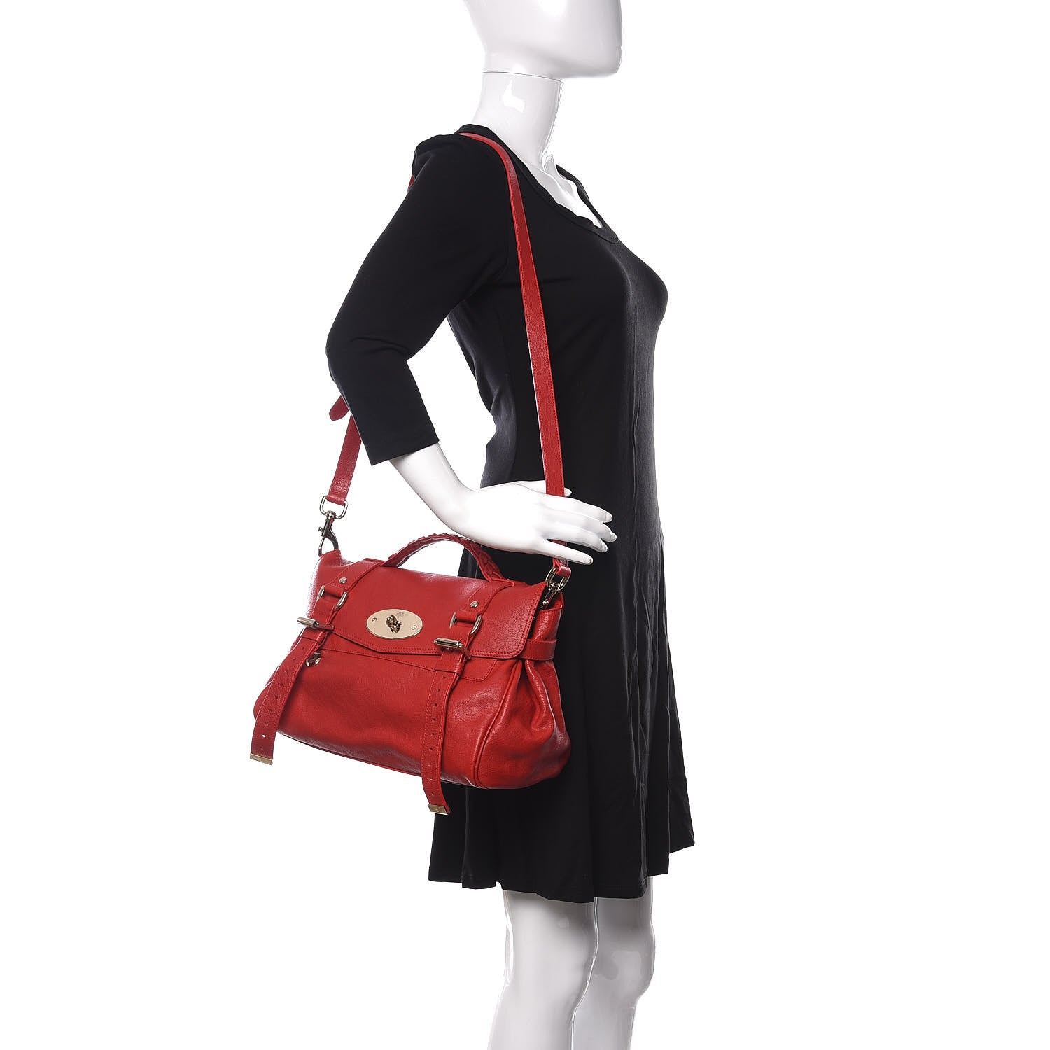 Mulberry Glossy Goatskin Medium Alexa Poppy Red 2 of 10