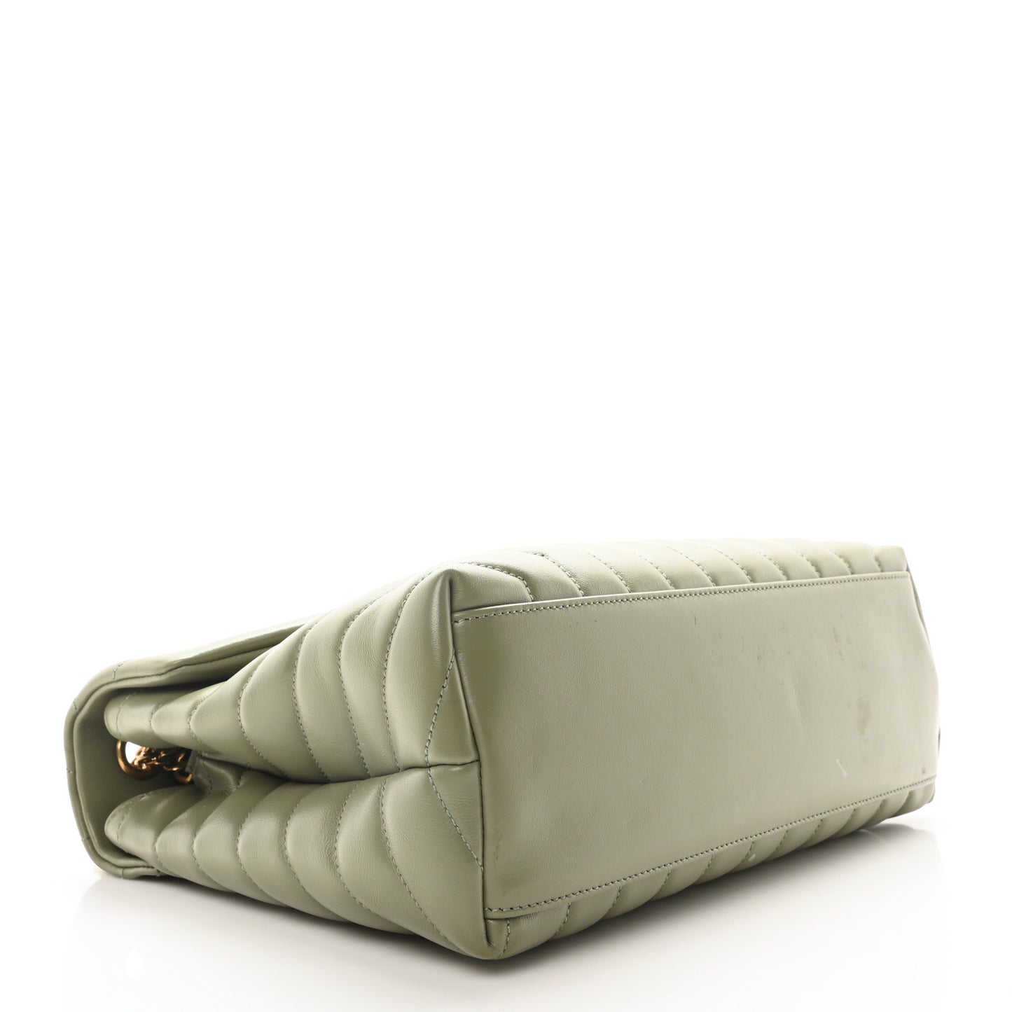 Calfskin Y Quilted Monogram Medium Loulou Chain Satchel Light Sage