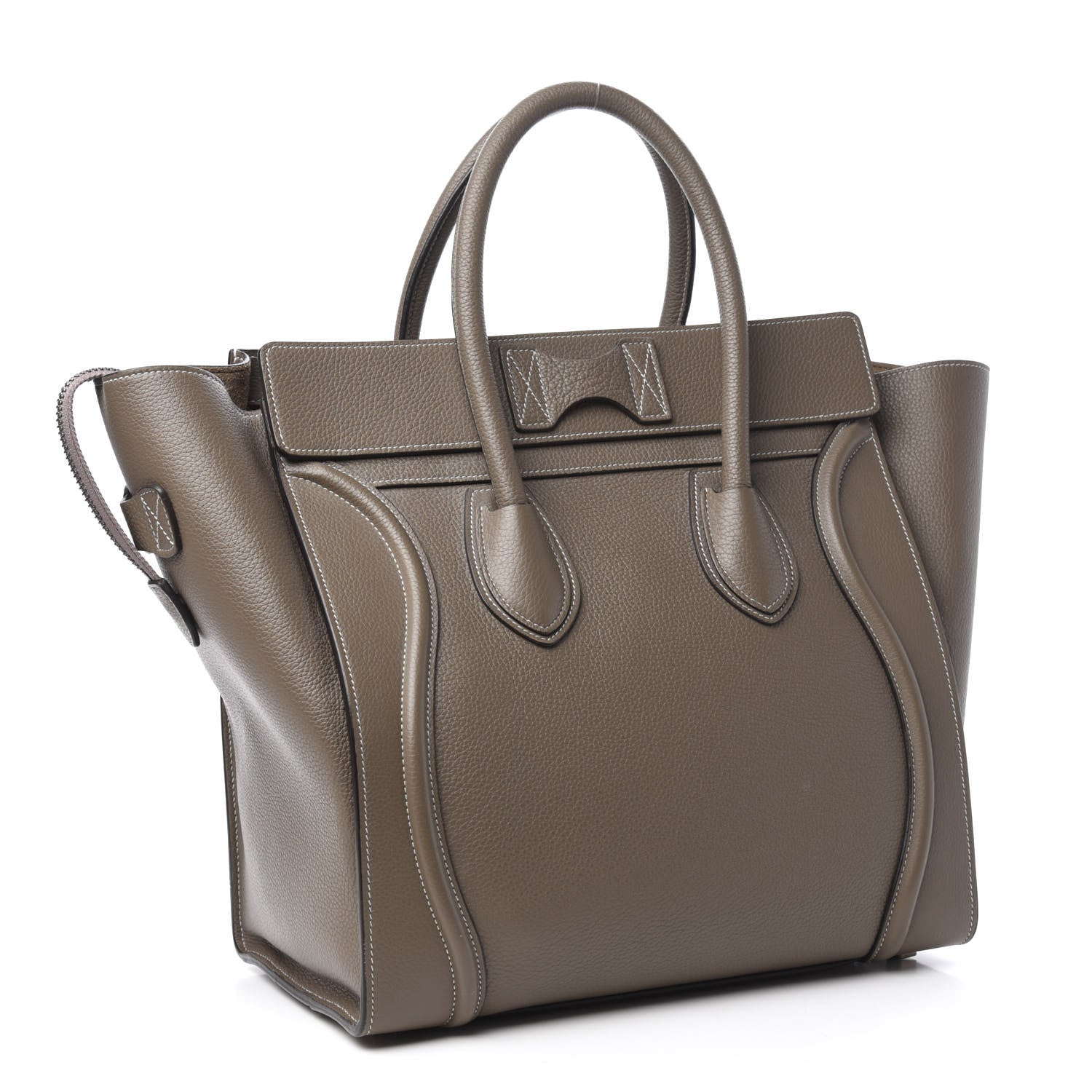 Celine Drummed Calfskin Mini Luggage Souris 3 of 11