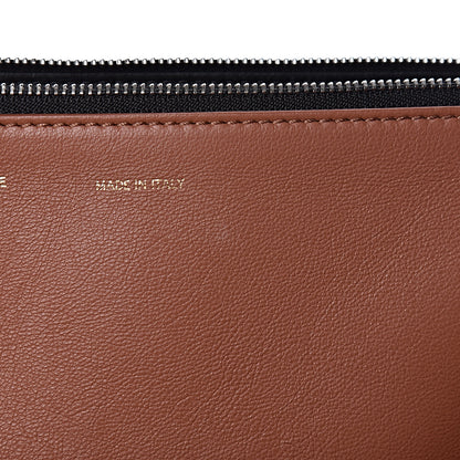 Celine Calfskin Suede Tri-Color Double Zip Trapeze Peach 7 of 12