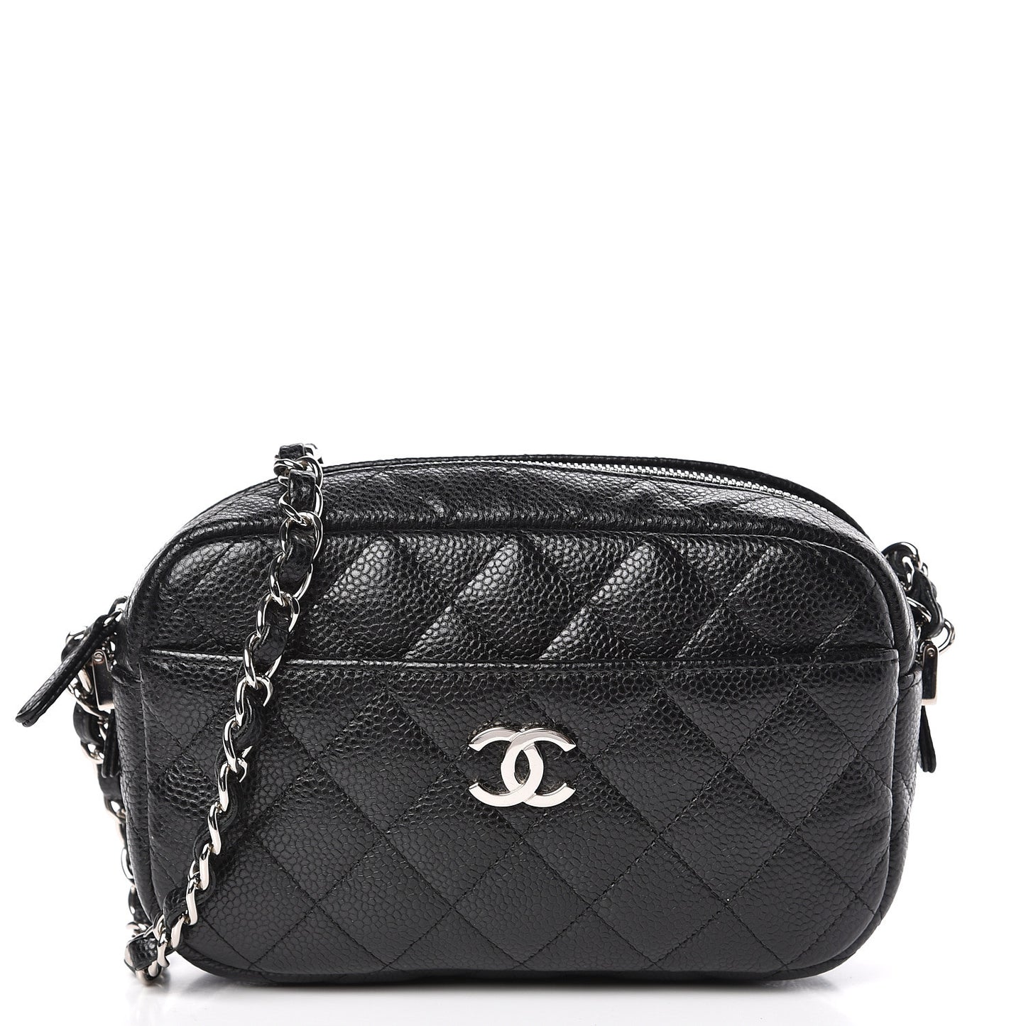 Caviar Quilted Camera Case Black