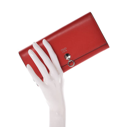 Fendi Vitello Liberty Century Lucido By The Way Continental Wallet Rosso 2 of 7
