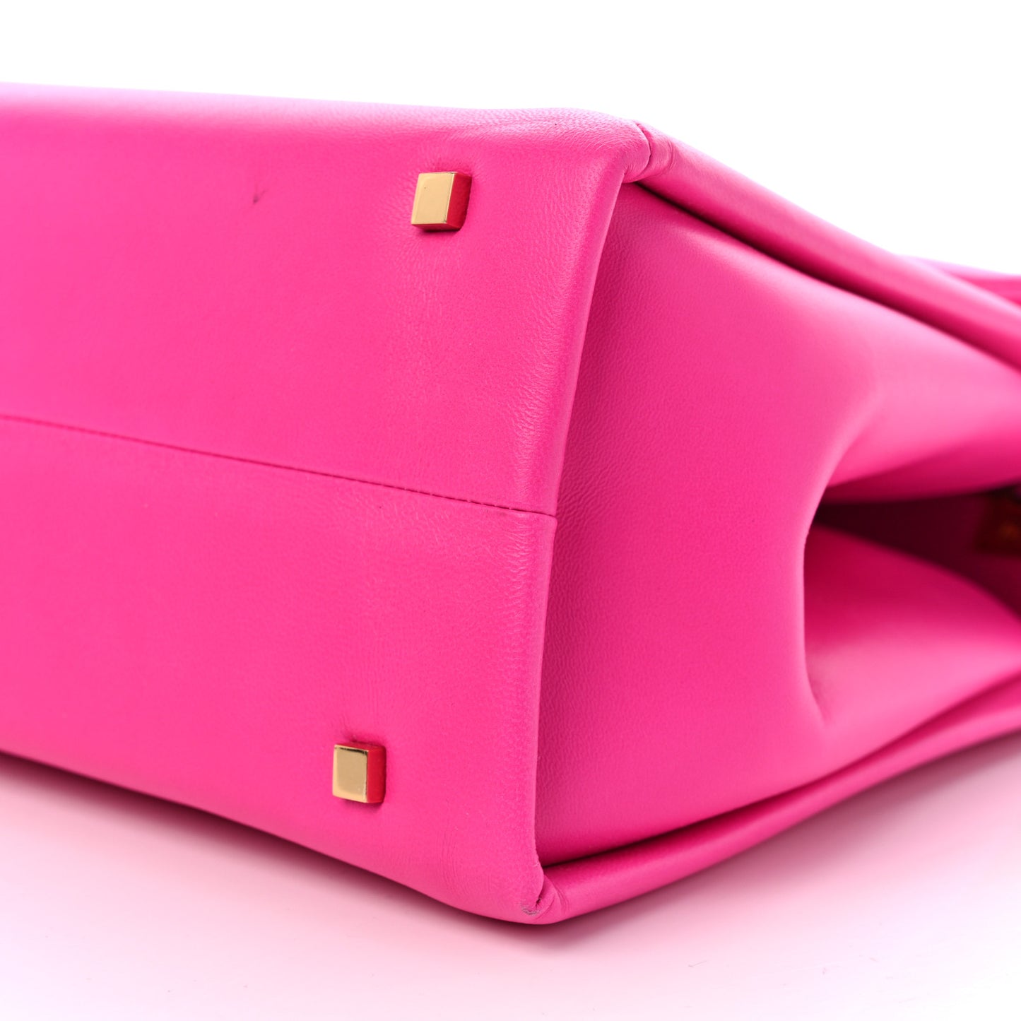 Nappa Tonal Monochrome One Stud Top Handle Bag Pink PP