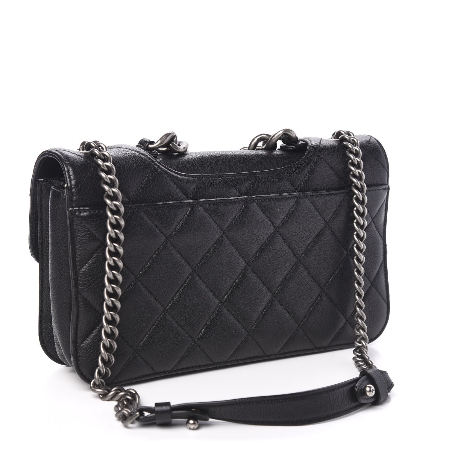 Chanel Goatskin Quilted Medium Perfect Edge Flap Black 2 of 9