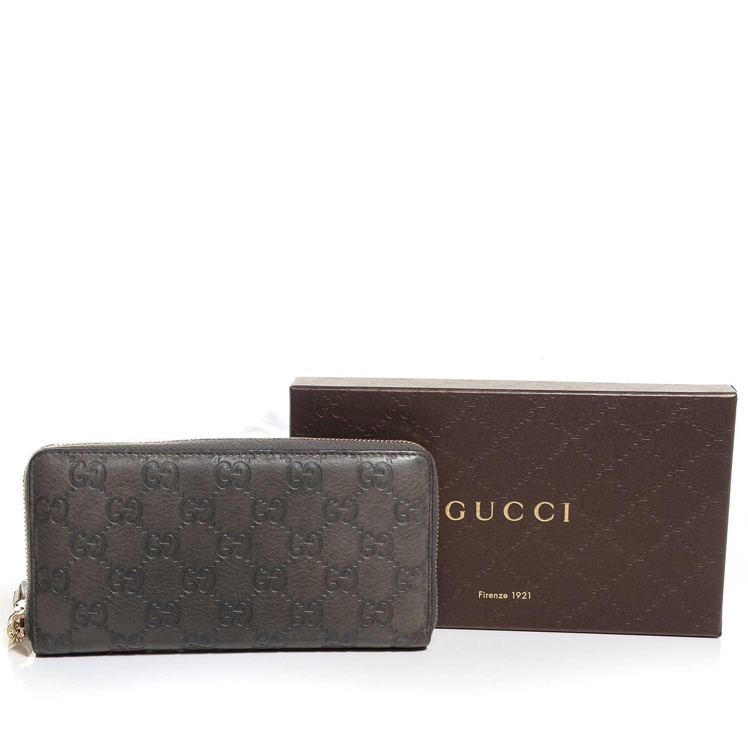 Gucci Guccissima Bamboo Tassel Zip Around Wallet Grey 5 of 8