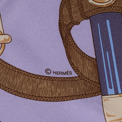 Hermes Silk Eperon D'Or Scarf 90 Bleu Purple 3 of 5