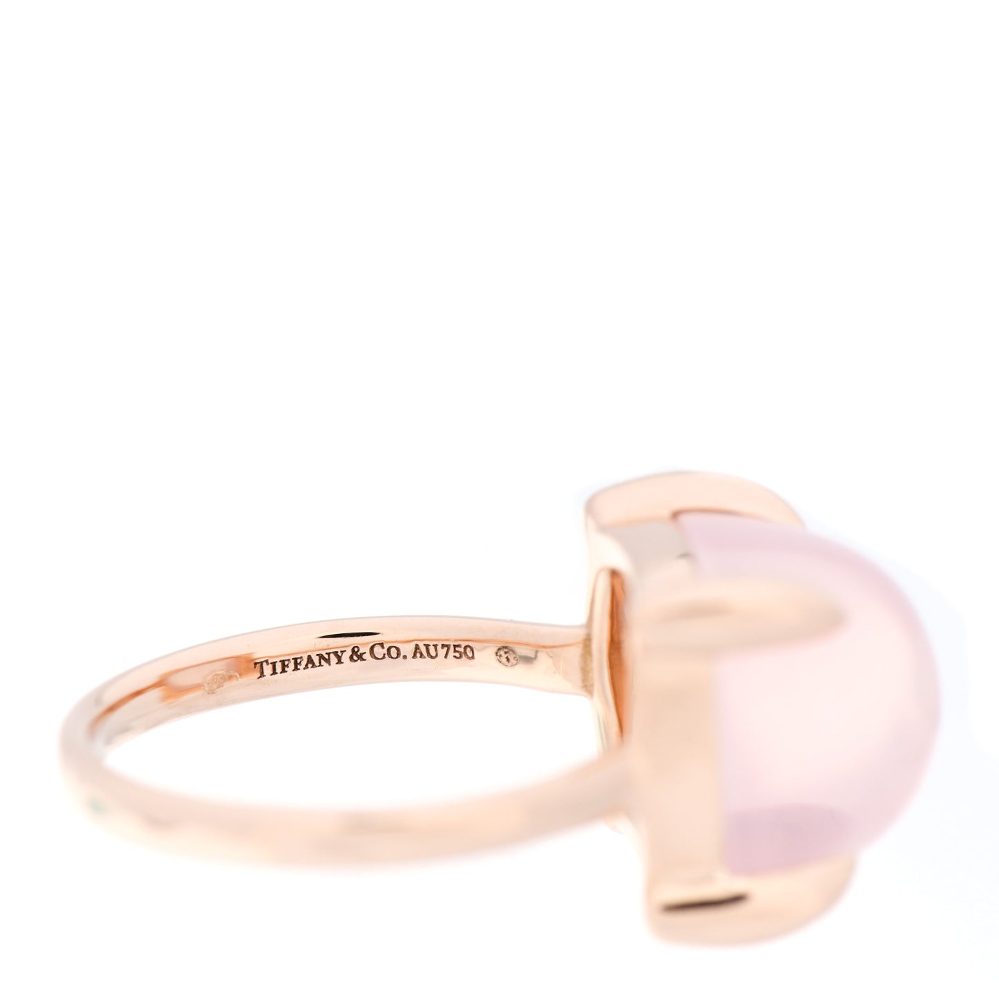 18K Rose Gold Rose Quartz 12mm Paloma Picasso Sugar Stacks Ring 54 7