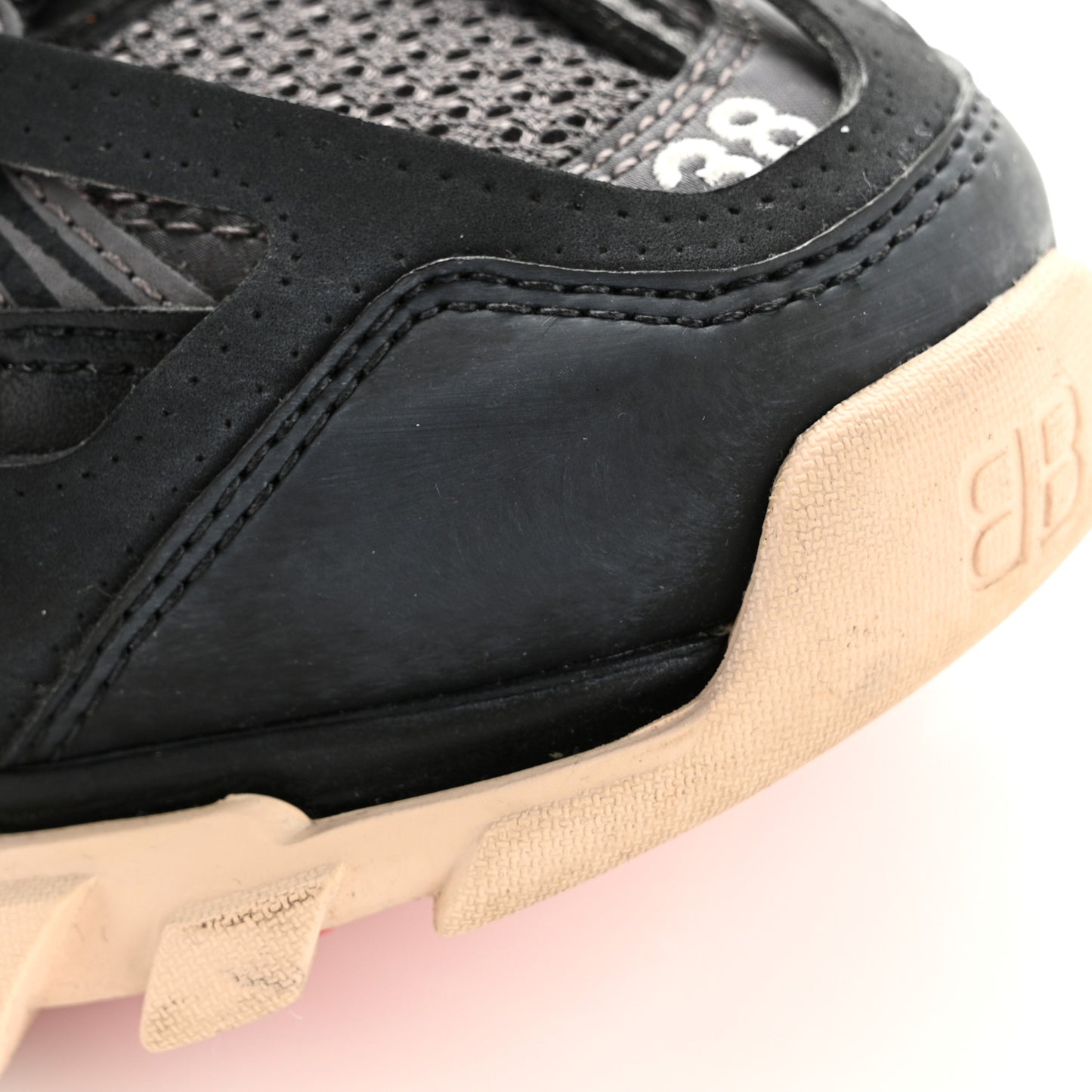 Mesh Nylon Womens Track Sneakers 38 Black Gris