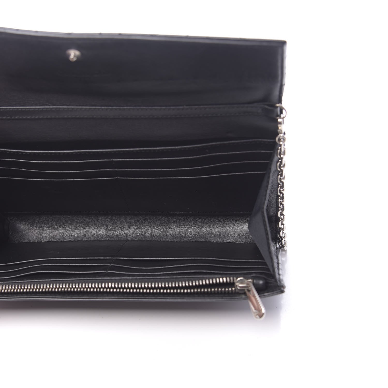 Christian Dior Patent Cannage Rendez-vous Chain Wallet Black 4 of 9