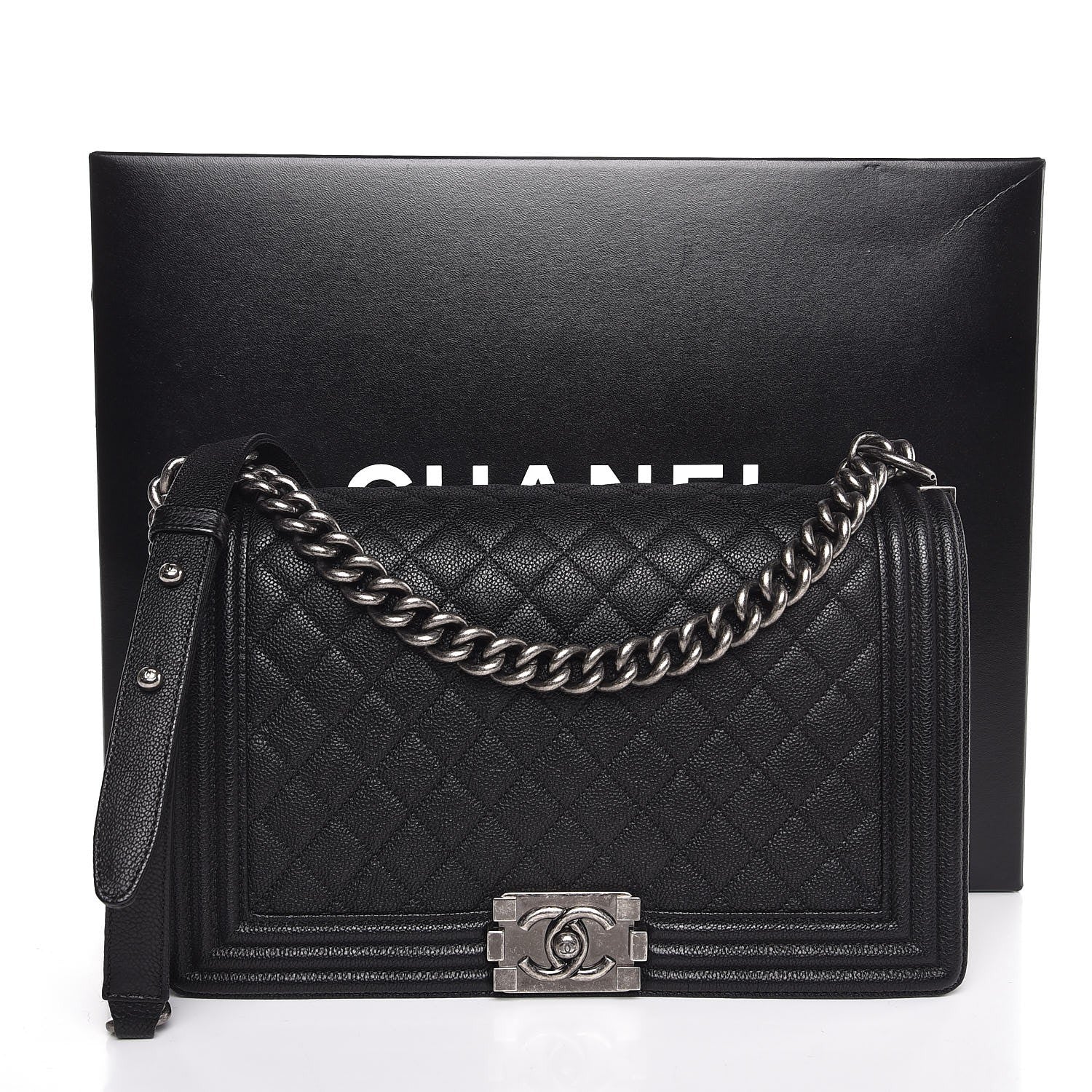 Chanel Caviar Quilted New Medium Boy Flap Black 8 of 8