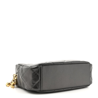 Chanel Metallic Calfskin Pearl Quilted CC Mini Camera Case Ruthenium 4 of 11