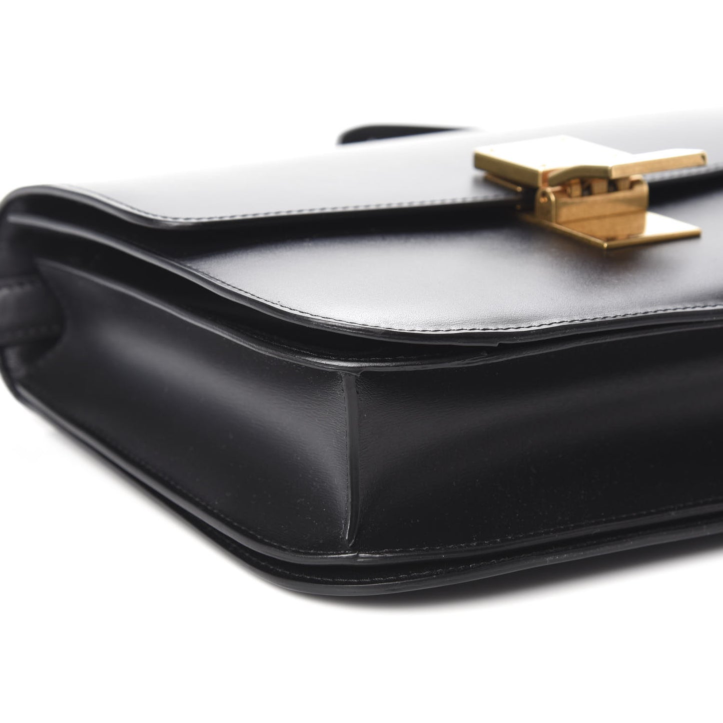 Box Calfskin Medium Classic Box Flap Bag Black