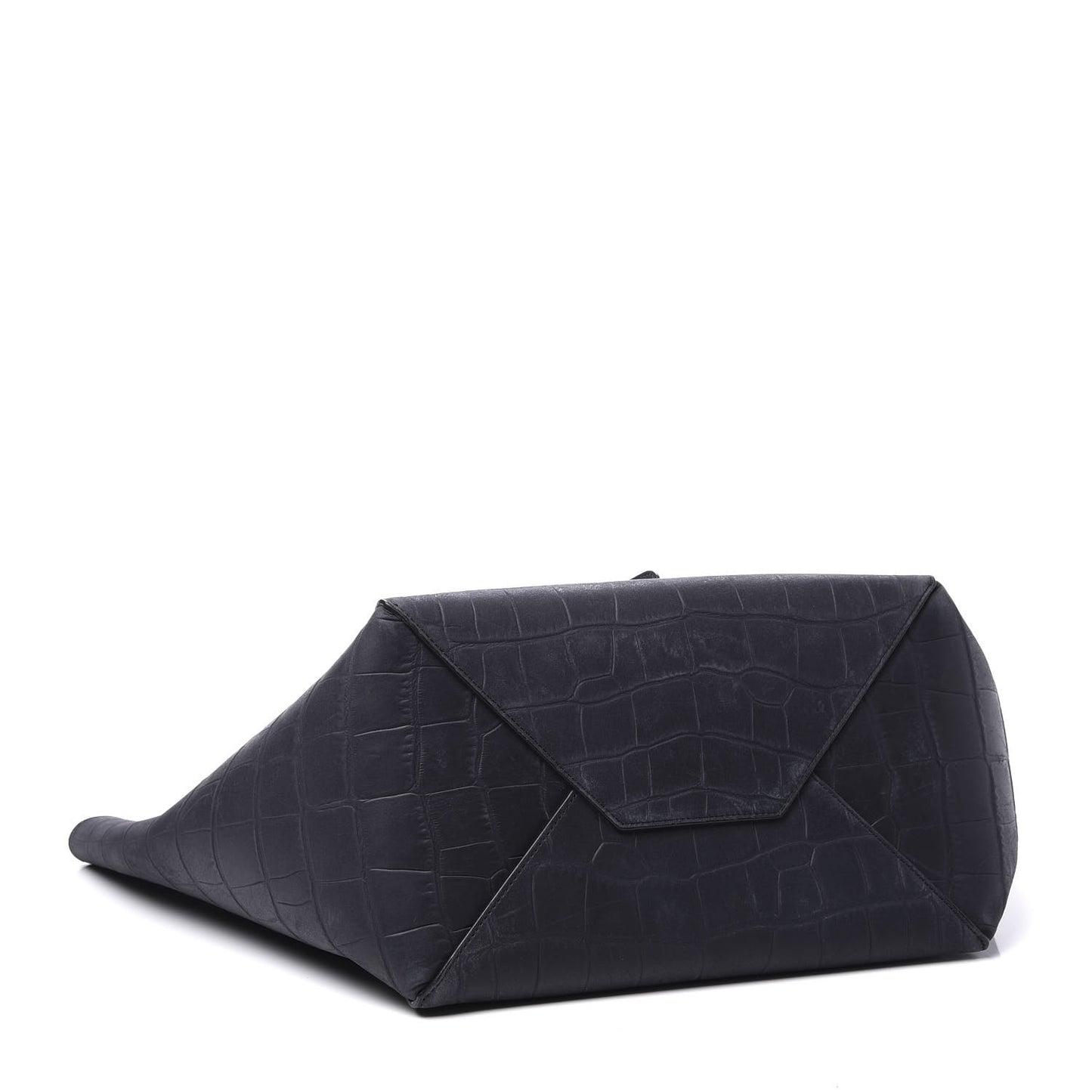Crocodile Embossed Nubuck Small Belt Cabas Phantom Navy Blue