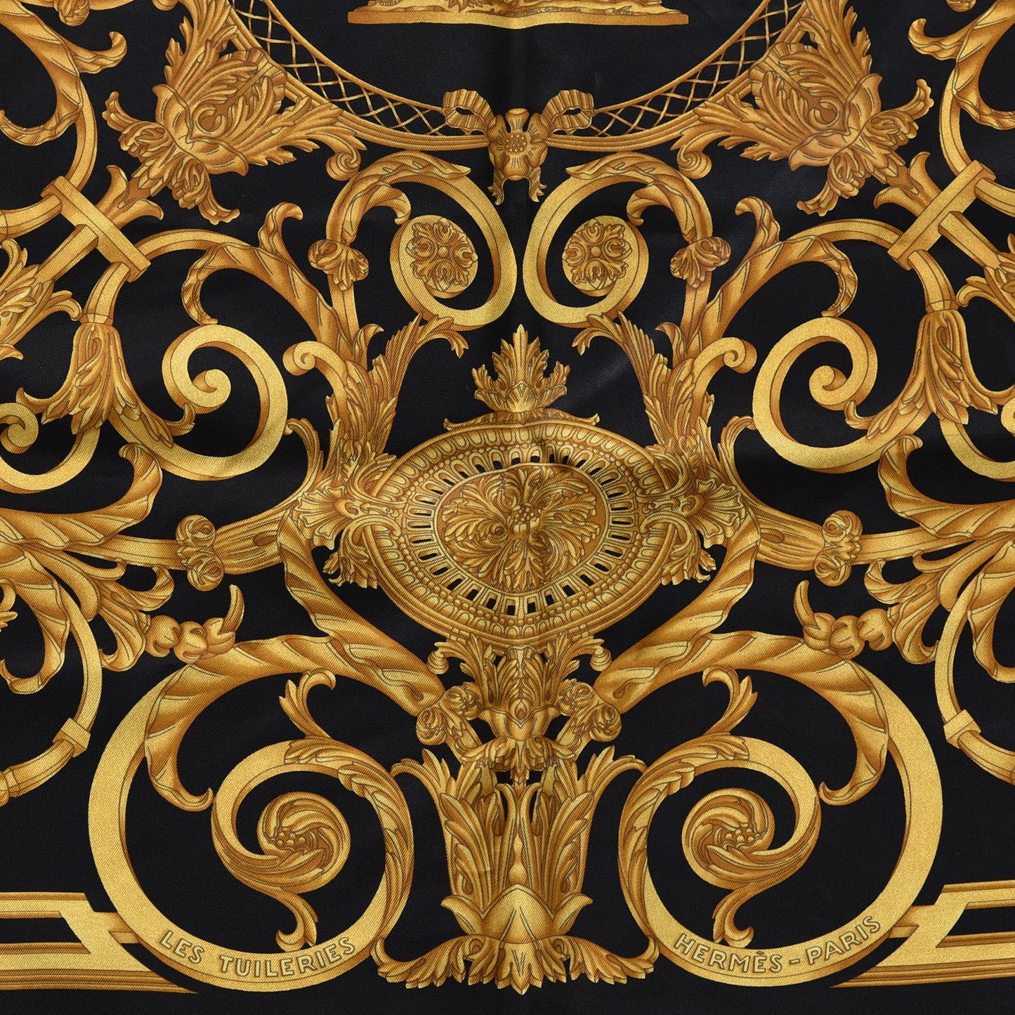 Silk Les Tuileries Scarf 90 Black