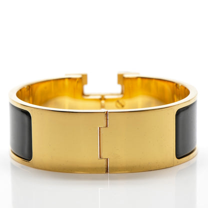 Hermes Enamel Wide Clic Clac H Bracelet PM Black 3 of 4