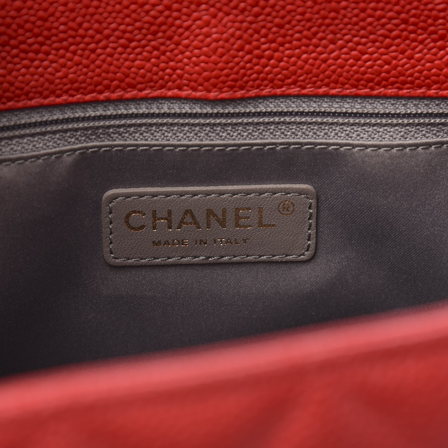 Chanel Caviar Quilted Grand Shopping Tote GST Red 5 of 11