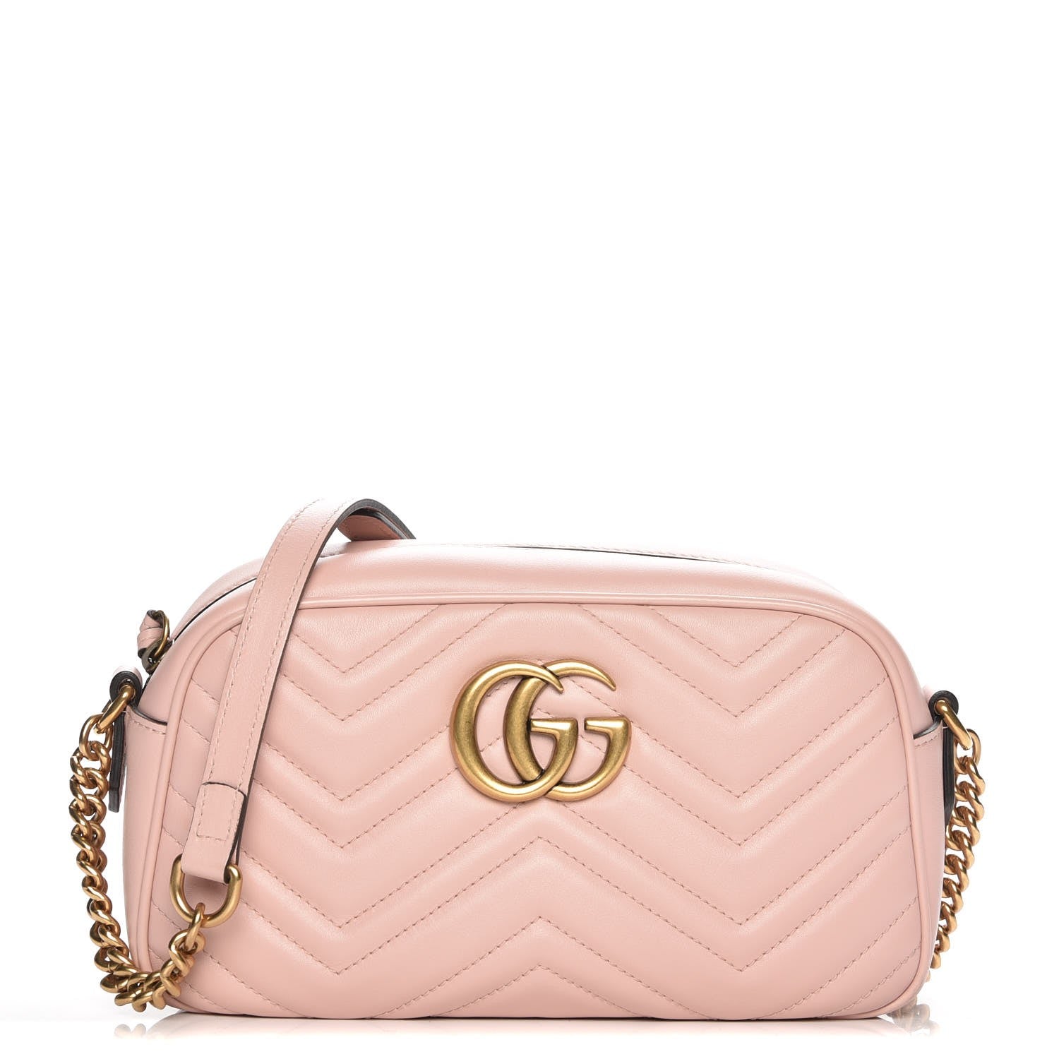 Gucci Calfskin Matelasse Small GG Marmont Chain Shoulder Bag Perfect Pink 1 of 8
