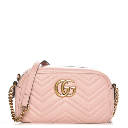 Gucci Calfskin Matelasse Small GG Marmont Chain Shoulder Bag Perfect Pink 1 of 8