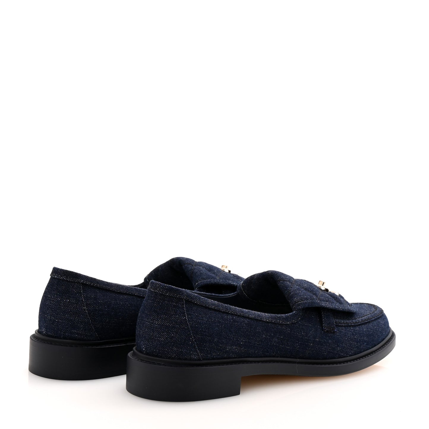 Denim CC Turnlock Loafers 41.5 Dark Blue