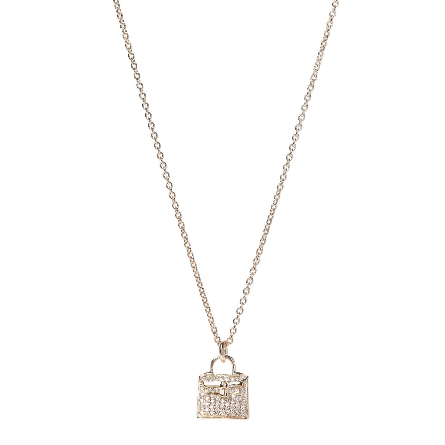 18K Rose Gold Diamond Kelly Amulette Pendant Necklace