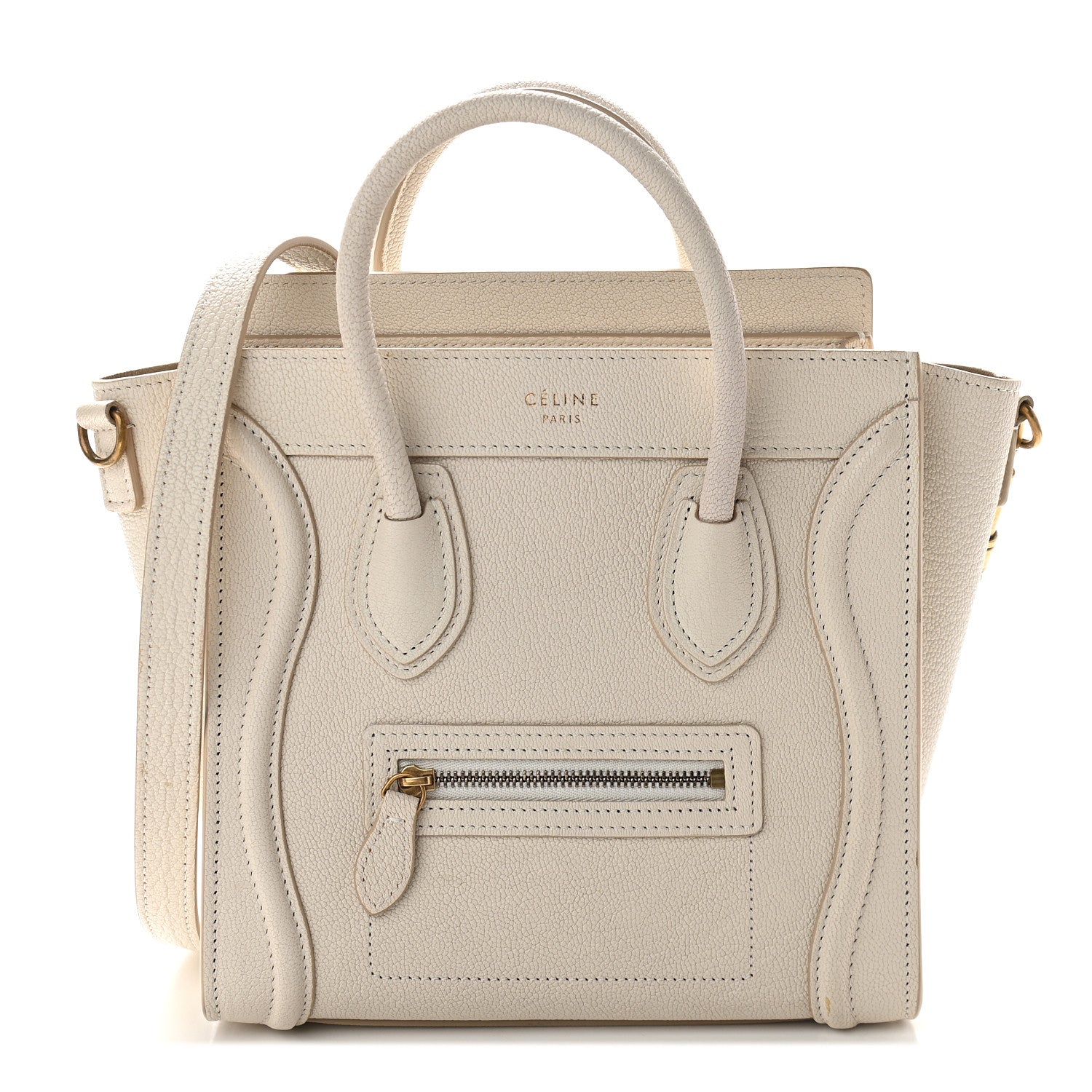 Celine Goatskin Nano Luggage White 1 of 10