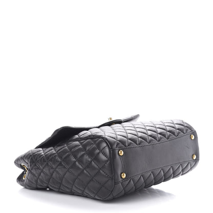 Chanel Lambskin Quilted Large Fluffy CC Shopping Tote Black 4 of 11