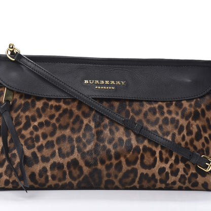 Burberry Calf Hair Calfskin Leopard Print Clutch Black 8 of 10