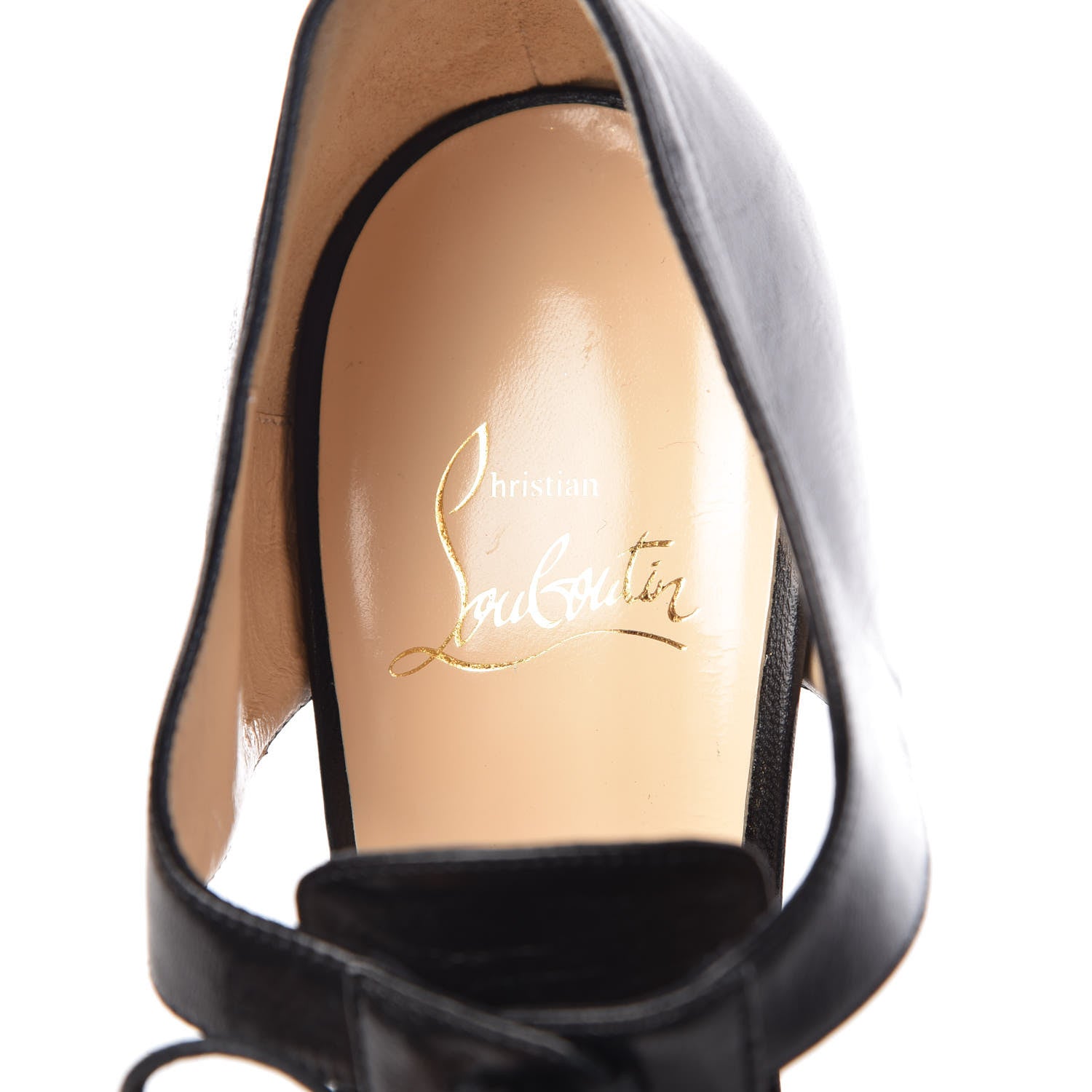 Christian Louboutin Kid Popi 120 Lace Up Ankle Bootie 39.5 Black 7 of 9