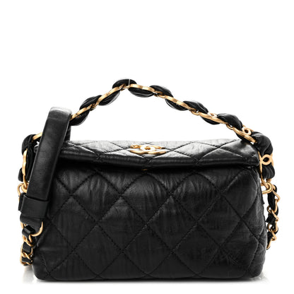 Chanel Crumpled Lambskin Quilted Small CC Links Shoulder Bag Black 1 of 11