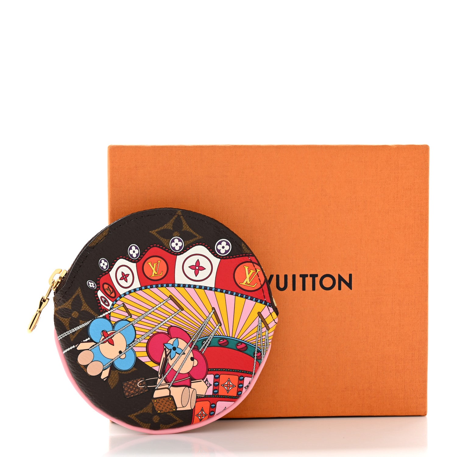 Louis Vuitton Monogram 2020 Christmas Animation Swing Ride Round Coin Purse Pink Poppy 8 of 8