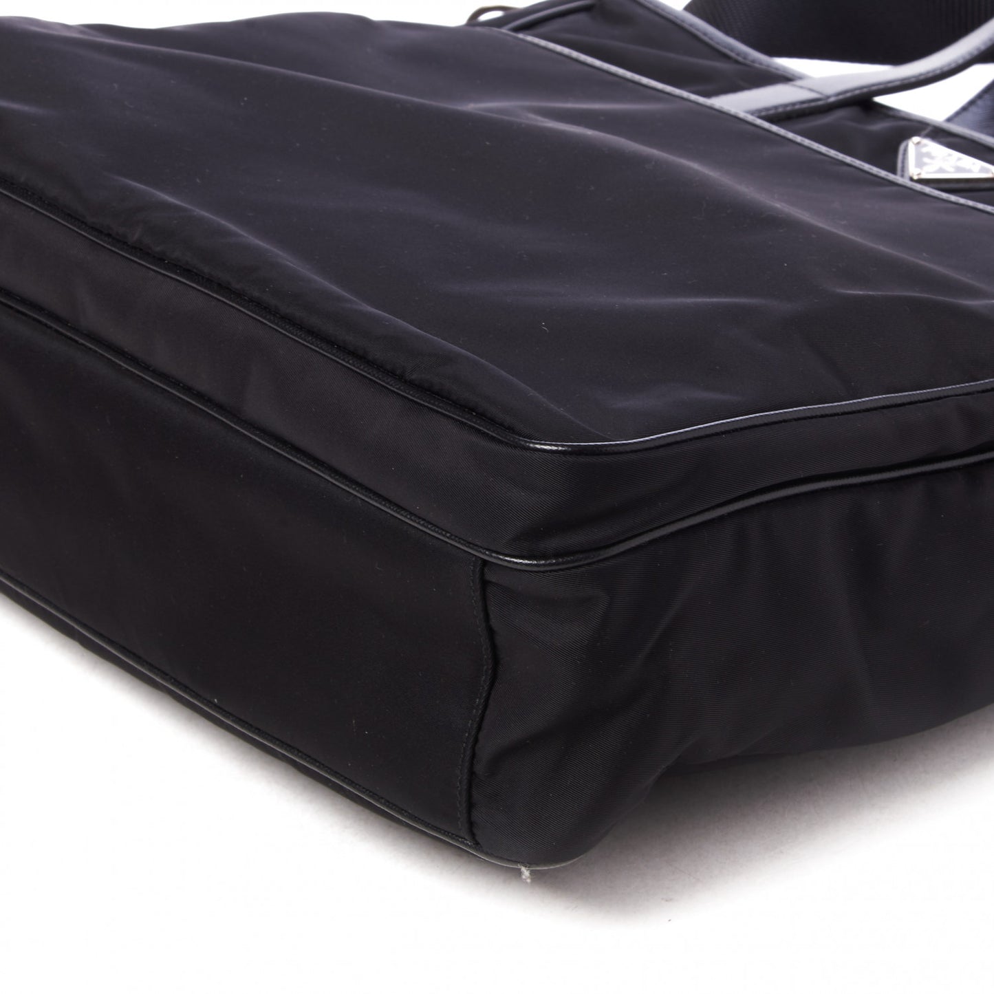 Tessuto Nylon Saffiano Shopping Tote Black